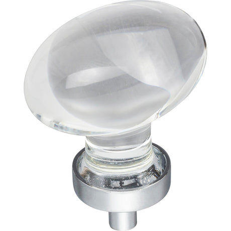 Football Glass Harlow Cabinet Knob by Jeffrey Alexander - Polished Chrome