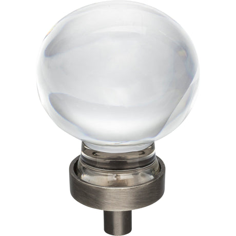 Sphere Glass Harlow Cabinet Knob by Jeffrey Alexander - Brushed Pewter