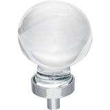 Sphere Glass Harlow Cabinet Knob by Jeffrey Alexander - Polished Chrome