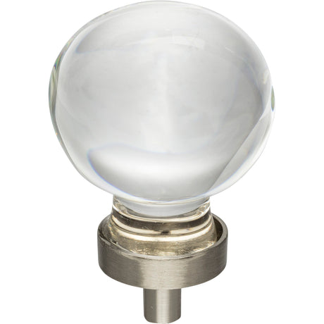 Sphere Glass Harlow Cabinet Knob by Jeffrey Alexander - Satin Nickel