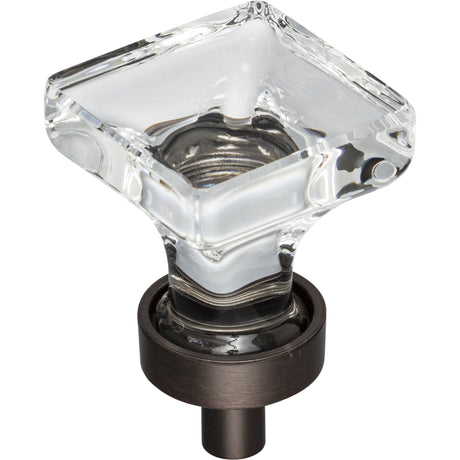 Square Glass Harlow Cabinet Knob by Jeffrey Alexander - Brushed Oil Rubbed Bronze