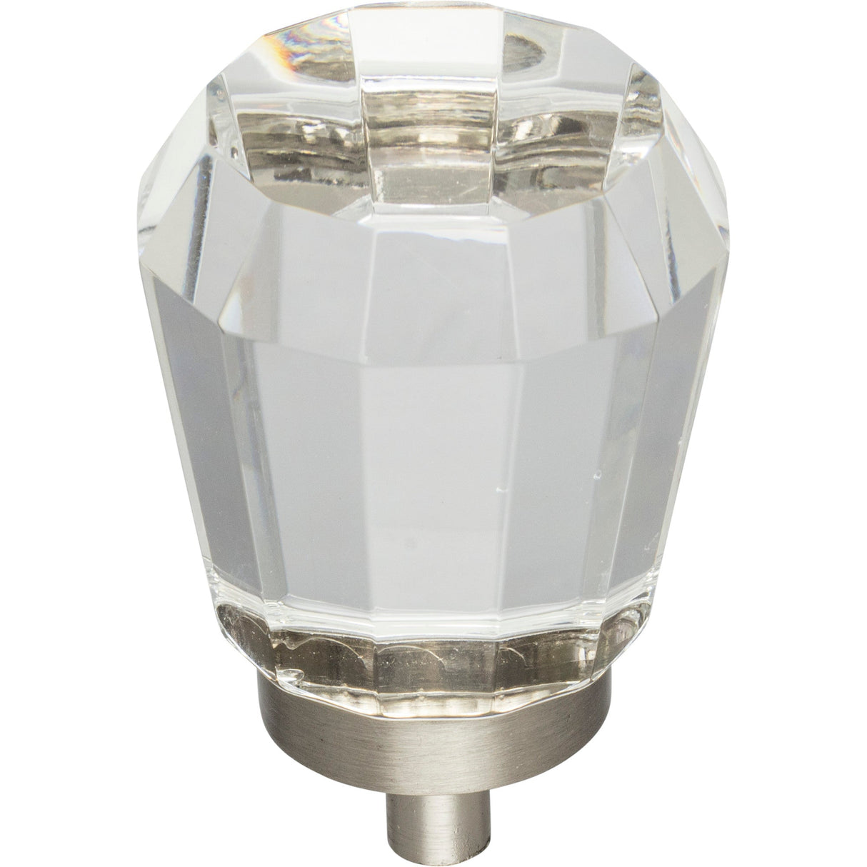 Faceted Glass Harlow Cabinet Knob by Jeffrey Alexander - Satin Nickel