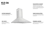 ZLINE Convertible Vent Wall Mount Range Hood in Stainless Steel (KL2)