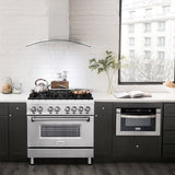 ZLINE 36 in. Dual Fuel Range with Gas Stove and Electric Oven in Stainless Steel (RA36)