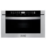 ZLINE 48 in. Kitchen Package with Stainless Steel Dual Fuel Range, Range Hood, Microwave Drawer, Tall Tub Dishwasher and Beverage Fridge (5KP-RARH48-MWDWV-RBV)