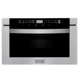 ZLINE 30 in. Kitchen Package with Stainless Steel Gas Range, Convertible Vent Range Hood and Microwave Drawer (3KP-SGRRH30-MW)