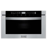 ZLINE 36" Kitchen Package with Stainless Steel Gas Range, Range Hood, Microwave Drawer, Tall Tub Dishwasher and Wine Cooler (5KP-SGRRH36-MWDWV-RWV)