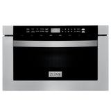 ZLINE 48 in. Kitchen Package with Stainless Steel Dual Fuel Range, Convertible Vent Range Hood and Microwave Drawer (3KP-RARH48-MW)