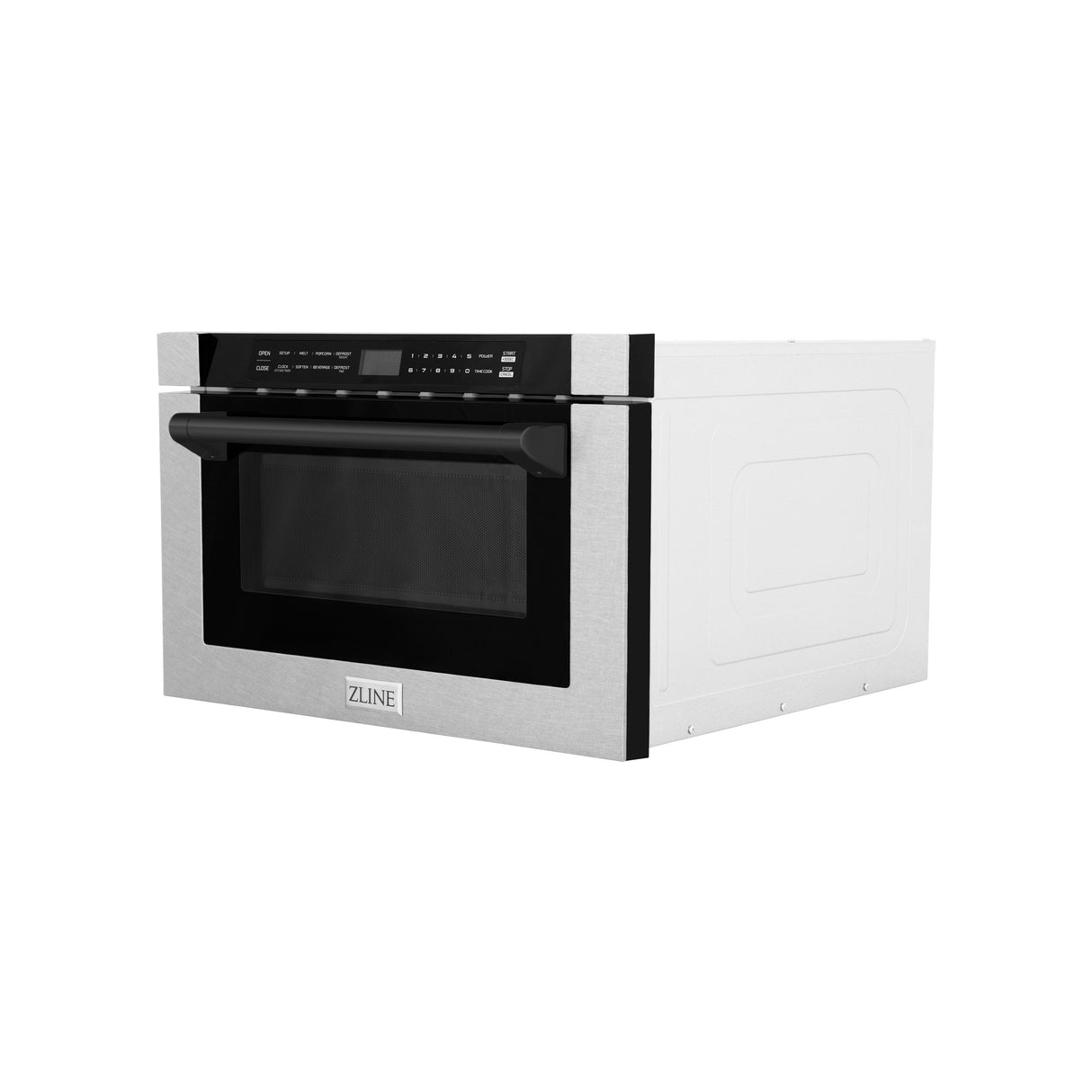 ZLINE Autograph Edition 24 in. Microwave in Fingerprint Resistant Stainless Steel with Traditional Handles and Matte Black Accents (MWDZ-1-SS-H-MB)