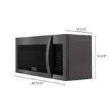 ZLINE Black Stainless Steel Over the Range Convection Microwave Oven with Modern Handle (MWO-OTR-BS)