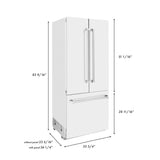 ZLINE 36 in. 19.6 cu. ft. Built-In 2-Door Bottom Freezer Refrigerator with Internal Water and Ice Dispenser in White Matte (RBIV-WM-36)