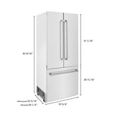 ZLINE 36 in. 19.6 cu. ft. Built-In 2-Door Bottom Freezer Refrigerator with Internal Water and Ice Dispenser in Fingerprint Resistant Stainless Steel (RBIV-SN-36)