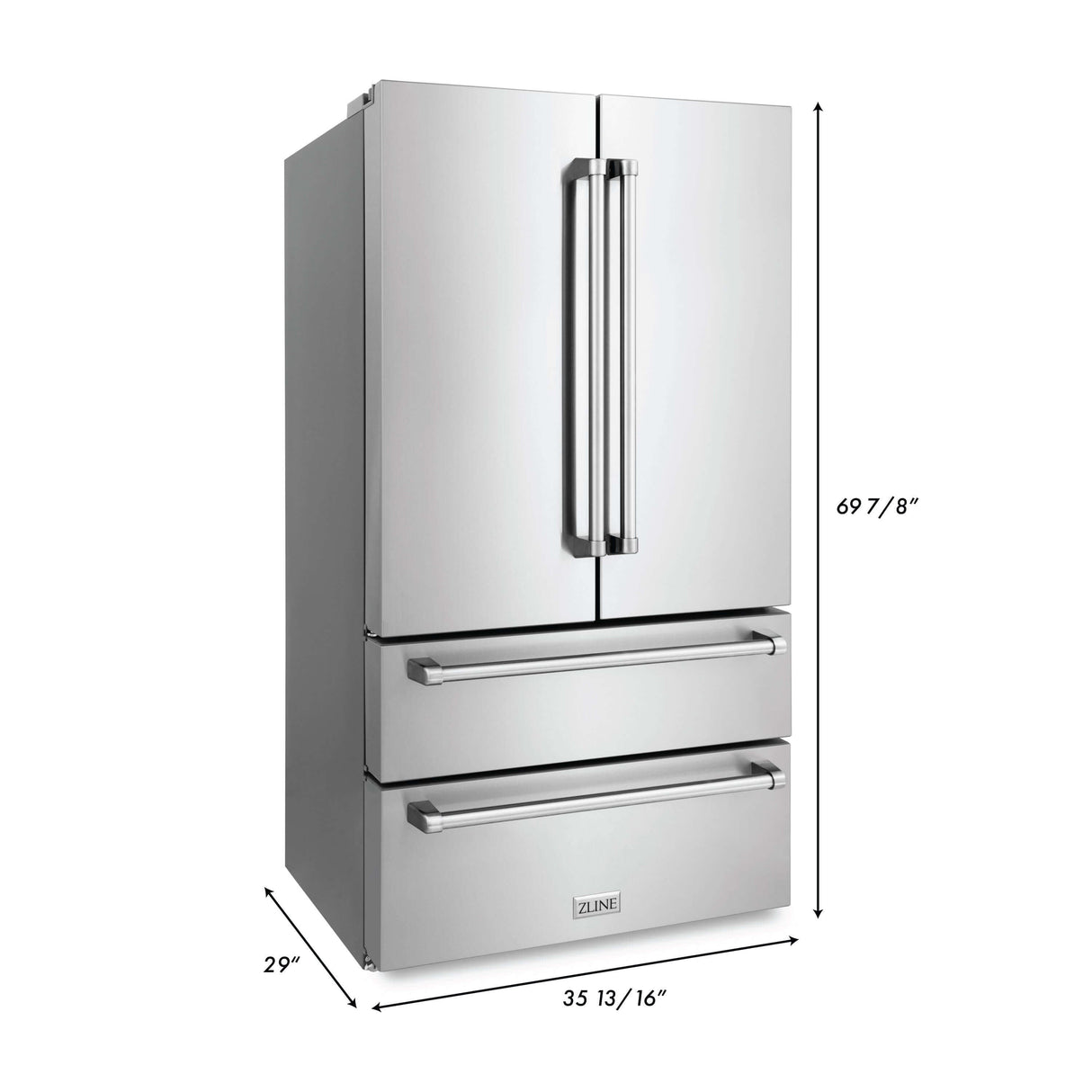 ZLINE Kitchen Package with Refrigeration, 36 in. Stainless Steel Rangetop, 30 in. Range Hood, 30 in. Single Wall Oven and 24 in. Tall Tub Dishwasher (5KPR-RTRH30-AWSDWV)