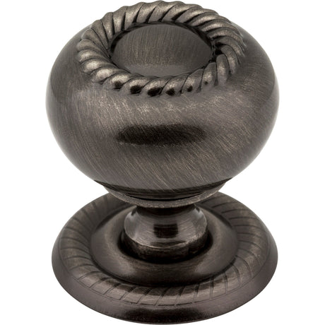 Rope Rhodes Cabinet Knob by Jeffrey Alexander - Brushed Black Nickel