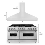 ZLINE 60 in. Kitchen Package with Stainless Steel Dual Fuel Range and Convertible Vent Range Hood (2KP-RARH60)