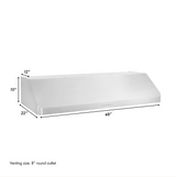 ZLINE Alpine Series Ducted Under Cabinet Range Hood in Stainless Steel (ALP10UC)