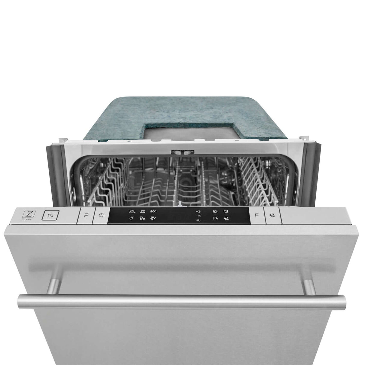 ZLINE 18 in. Compact Top Control Dishwasher with Fingerprint Resistant Stainless Steel Panel and Modern Style Handle, 52 dBa (DW-SN-18)