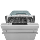 ZLINE 18 in. Compact Top Control Dishwasher with Fingerprint Resistant Stainless Steel Panel and Modern Style Handle, 52 dBa (DW-SN-18)