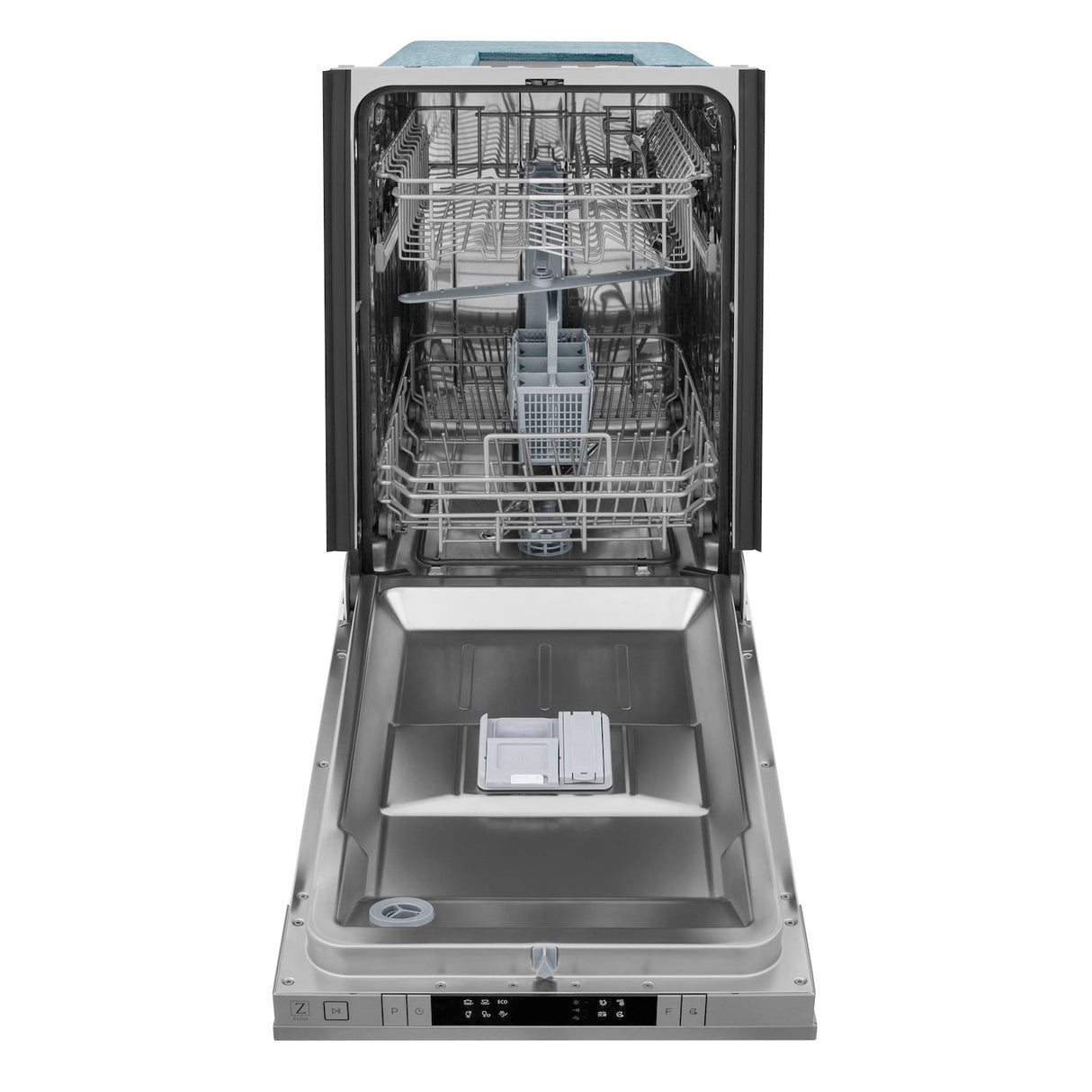 ZLINE 18 in. Compact Top Control Dishwasher with Fingerprint Resistant Stainless Steel Panel and Modern Style Handle, 52 dBa (DW-SN-18)