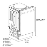 ZLINE 18 in. Compact Top Control Dishwasher with White Matte Panel and Modern Style Handle, 52 dBa (DW-WM-H-18)