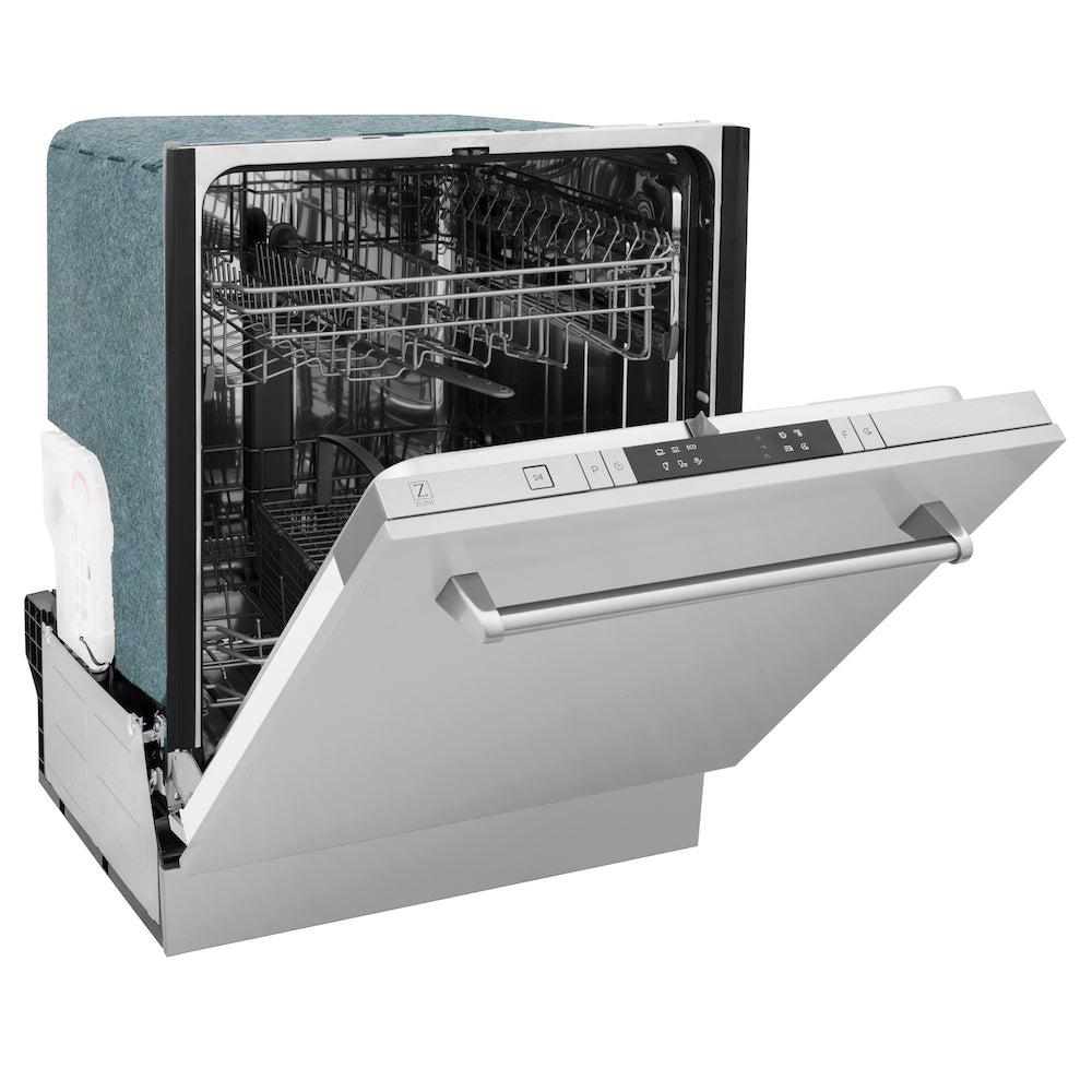 ZLINE 24 in. Top Control Dishwasher with Stainless Steel Panel and Traditional Style Handle, 52dBa (DW-304-H-24)