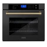 ZLINE 3Autograph Edition 30 in. Single Wall Oven with Self Clean and True Convection in Black Stainless Steel and Champagne Bronze Accents (AWSZ-30-BS-CB)