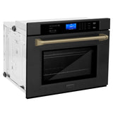 ZLINE 3Autograph Edition 30 in. Single Wall Oven with Self Clean and True Convection in Black Stainless Steel and Champagne Bronze Accents (AWSZ-30-BS-CB)