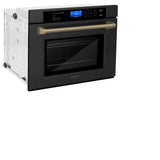 ZLINE 3Autograph Edition 30 in. Single Wall Oven with Self Clean and True Convection in Black Stainless Steel and Champagne Bronze Accents (AWSZ-30-BS-CB)