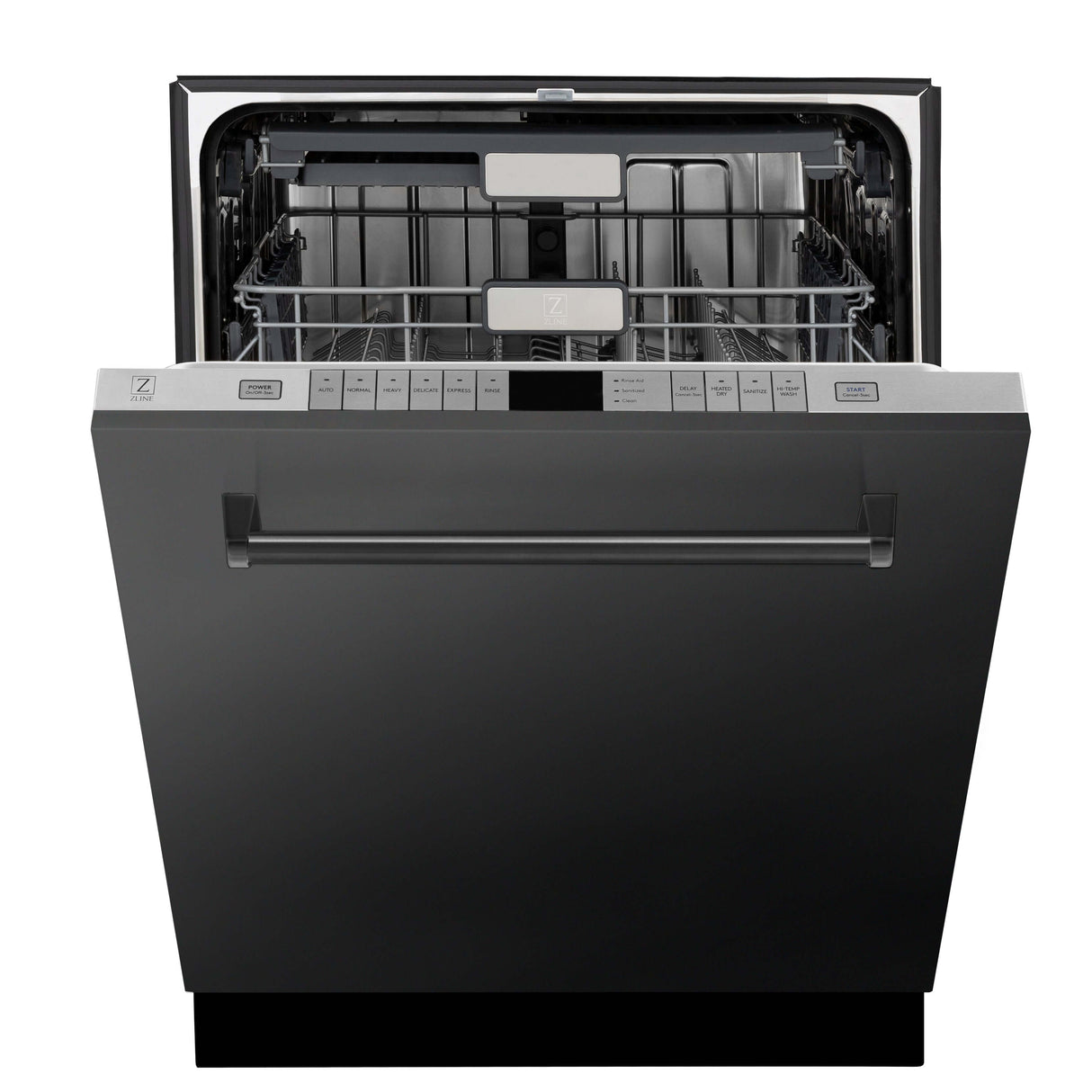 ZLINE 24 in. Monument Series 3rd Rack Top Touch Control Dishwasher with Black Stainless Steel Panel and Stainless Steel Tub, 45dBa (DWMT-BS-24)