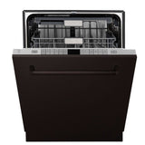 ZLINE 24 in. Monument Series 3rd Rack Top Touch Control Dishwasher with Oil-Rubbed Bronze Panel, 45dBa (DWMT-ORB-24)