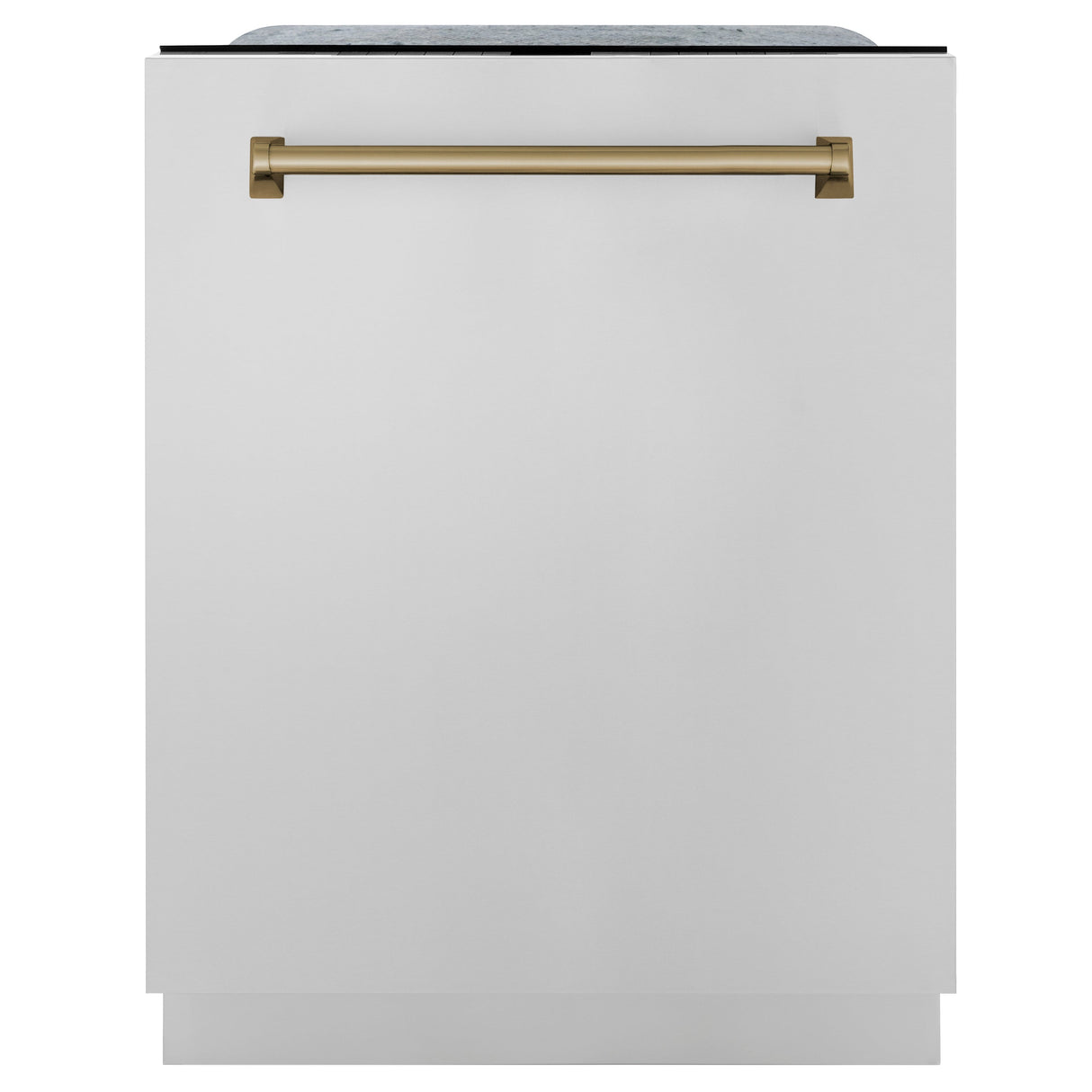 ZLINE 48 in. Autograph Edition Kitchen Package with Stainless Steel Dual Fuel Range, Range Hood, Dishwasher, and French Door Refrigerator with Champagne Bronze Accents (4KAPR-RARHDWM48-CB)