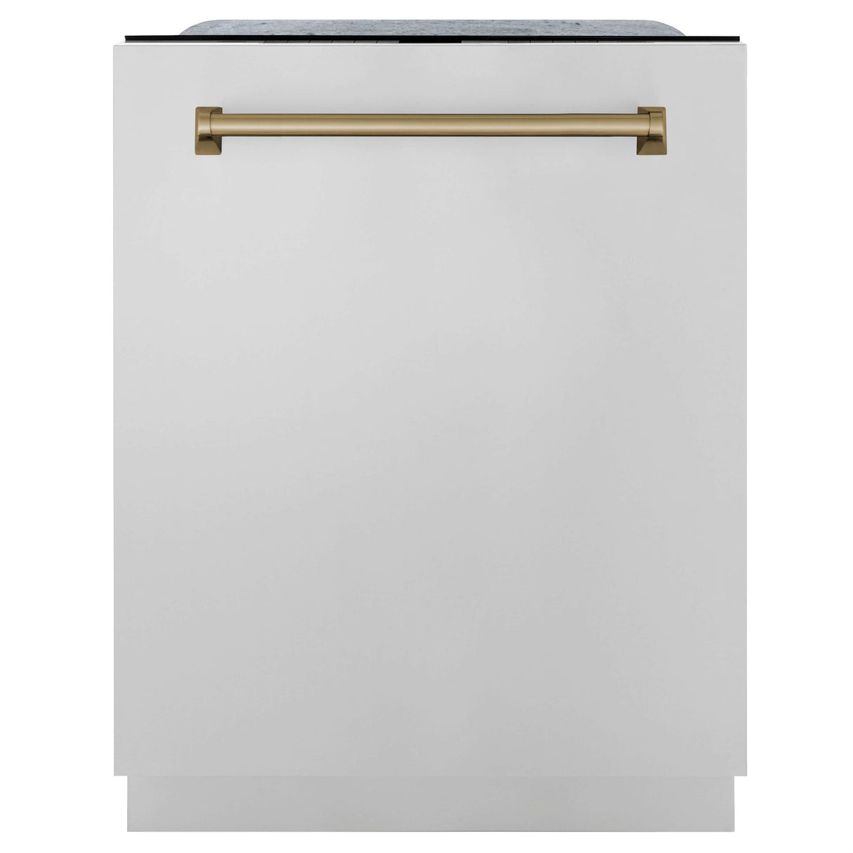 ZLINE 30 in. Autograph Edition Kitchen Package with Stainless Steel Dual Fuel Range, Range Hood, Dishwasher and French Door Refrigerator with External Water Dispenser and Champagne Bronze Accents (4AKPR-RARHDWM30-CB)