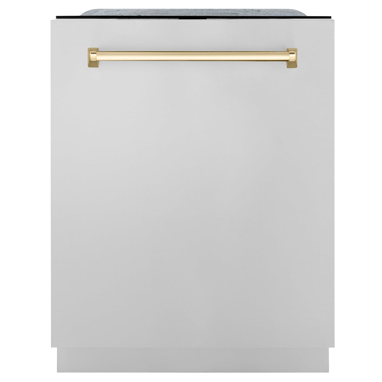 ZLINE Autograph Edition 48 in. Kitchen Package with Stainless Steel Dual Fuel Range, Range Hood, Dishwasher, and French Door Refrigerator with External Water Dispenser with Polished Gold Accents (4AKPR-RARHDWM48-G)