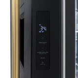 ZLINE Autograph Edition 36 in. 28.9 cu. ft. Standard-Depth French Door External Water Dispenser Refrigerator with Dual Ice Maker in Black Stainless Steel and Polished Gold Handles (RSMZ-W-36-BS-G)