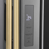 ZLINE Autograph Edition 36 in. 28.9 cu. ft. Standard-Depth French Door External Water Dispenser Refrigerator with Dual Ice Maker in Fingerprint Resistant Stainless Steel and Champagne Bronze Handles (RSMZ-W-36-CB)