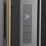 ZLINE Autograph Edition 36 in. 28.9 cu. ft. Standard-Depth French Door External Water Dispenser Refrigerator with Dual Ice Maker in Fingerprint Resistant Stainless Steel and Polished Gold Handles (RSMZ-W-36-G)