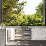 ZLINE Autograph Edition 24 in. Touchstone Dual Zone 44 Bottle Wine Cooler With Stainless Steel Glass Door And Matte Black Handle (RWDOZ-GS-24-MB)