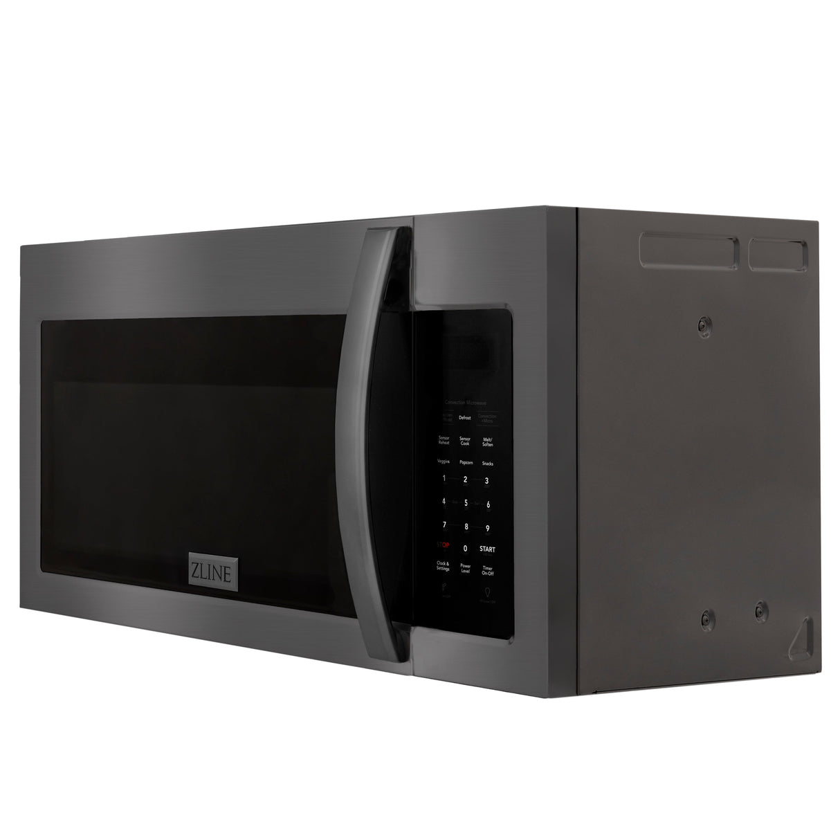 ZLINE Black Stainless Steel Over the Range Convection Microwave Oven with Modern Handle (MWO-OTR-BS)