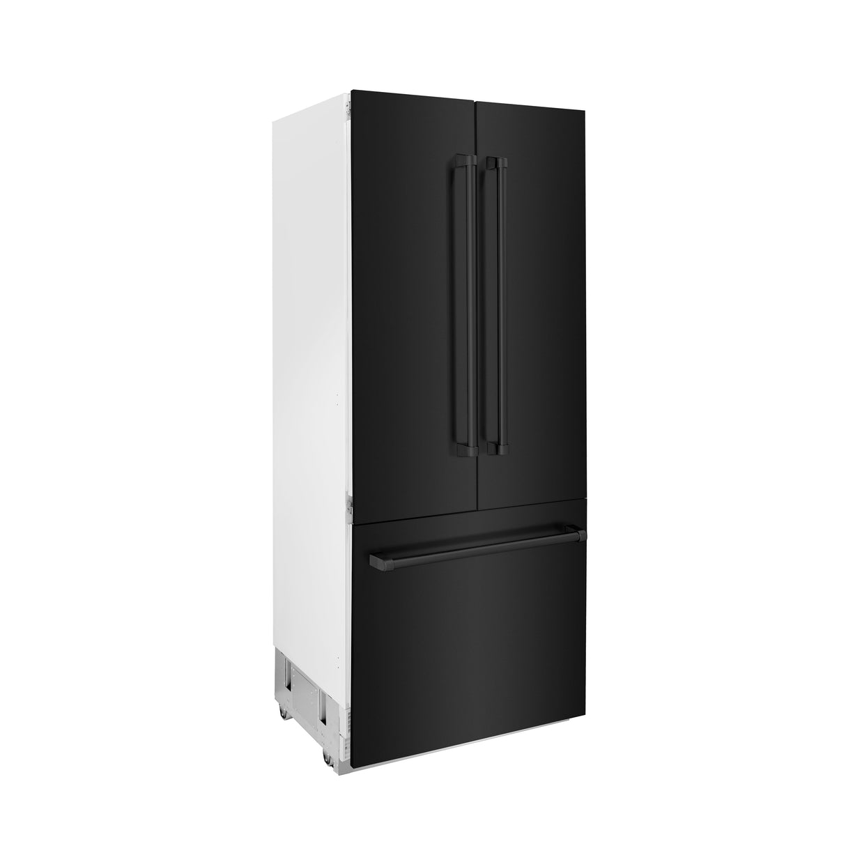 ZLINE 36 in. 19.6 cu. ft. Built-In 3-Door French Door Refrigerator with Internal Water and Ice Dispenser in Black Stainless Steel (RBIV-BS-36)