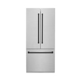 ZLINE 36 in. Autograph Edition 19.6 cu. ft. Built-in 2-Door Bottom Freezer Refrigerator with Internal Water and Ice Dispenser in Fingerprint Resistant Stainless Steel with Matte Black Accents (RBIVZ-SN-36-MB)