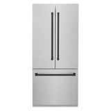 ZLINE 36 in. Autograph Edition 19.6 cu. ft. Built-in 2-Door Bottom Freezer Refrigerator with Internal Water and Ice Dispenser in Fingerprint Resistant Stainless Steel with Matte Black Accents (RBIVZ-SN-36-MB)