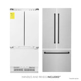 ZLINE 36 in. Autograph Edition 19.6 cu. ft. Built-in 2-Door Bottom Freezer Refrigerator with Internal Water and Ice Dispenser in Fingerprint Resistant Stainless Steel with Matte Black Accents (RBIVZ-SN-36-MB)