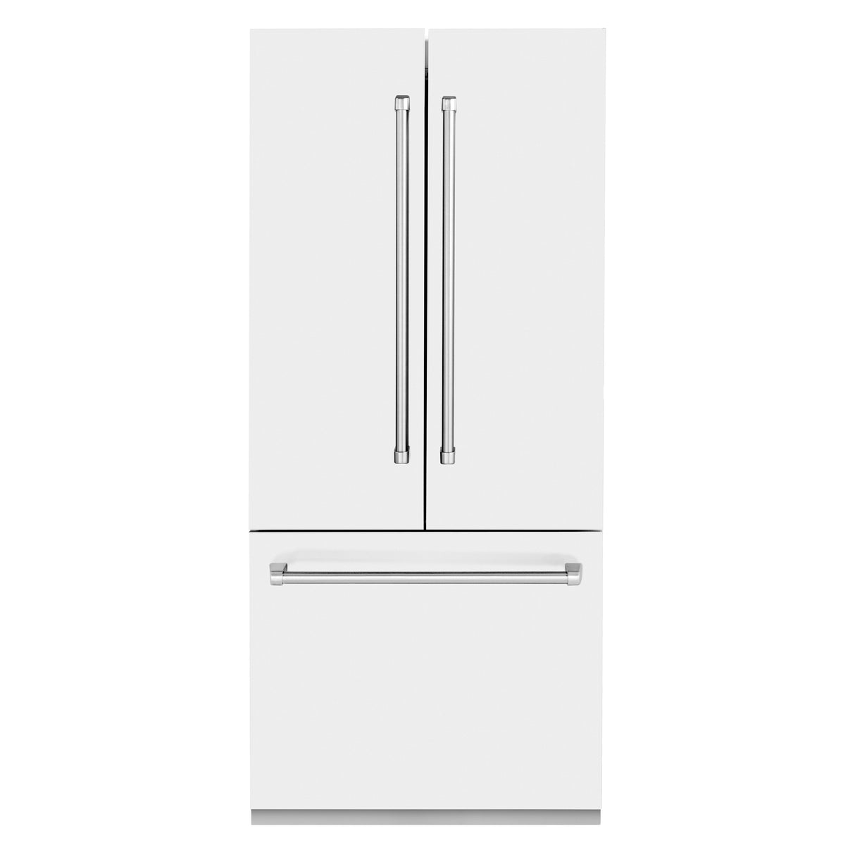 ZLINE 36 in. 19.6 cu. ft. Built-In 2-Door Bottom Freezer Refrigerator with Internal Water and Ice Dispenser in White Matte (RBIV-WM-36)