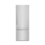 ZLINE 30 in. 16.1 cu. ft. Panel Ready Built-In 2-Door Bottom Freezer Refrigerator with Internal Water and Ice Dispenser (RBIV-30)