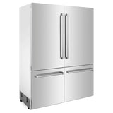 ZLINE 60 in. 32.2 cu. ft. Built-In 4-Door French Door Refrigerator with Internal Water and Ice Dispenser in Stainless Steel (RBIV-304-60)