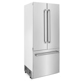 ZLINE 36 in. 19.6 cu. ft. Built-In 3-Door French Door Refrigerator with Internal Water and Ice Dispenser in Stainless Steel (RBIV-304-36)