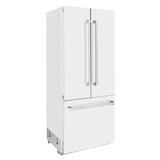 ZLINE 36 in. 19.6 cu. ft. Built-In 2-Door Bottom Freezer Refrigerator with Internal Water and Ice Dispenser in White Matte (RBIV-WM-36)