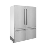 ZLINE 60 in. 32.2 cu. ft. Built-In 4-Door French Door Refrigerator with Internal Water and Ice Dispenser in Fingerprint Resistant Stainless Steel (RBIV-SN-60)