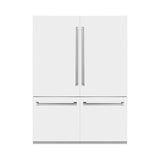 ZLINE 60 in. 32.2 cu. ft. Built-In 4-Door French Door Refrigerator with Internal Water and Ice Dispenser in White Matte (RBIV-WM-60)