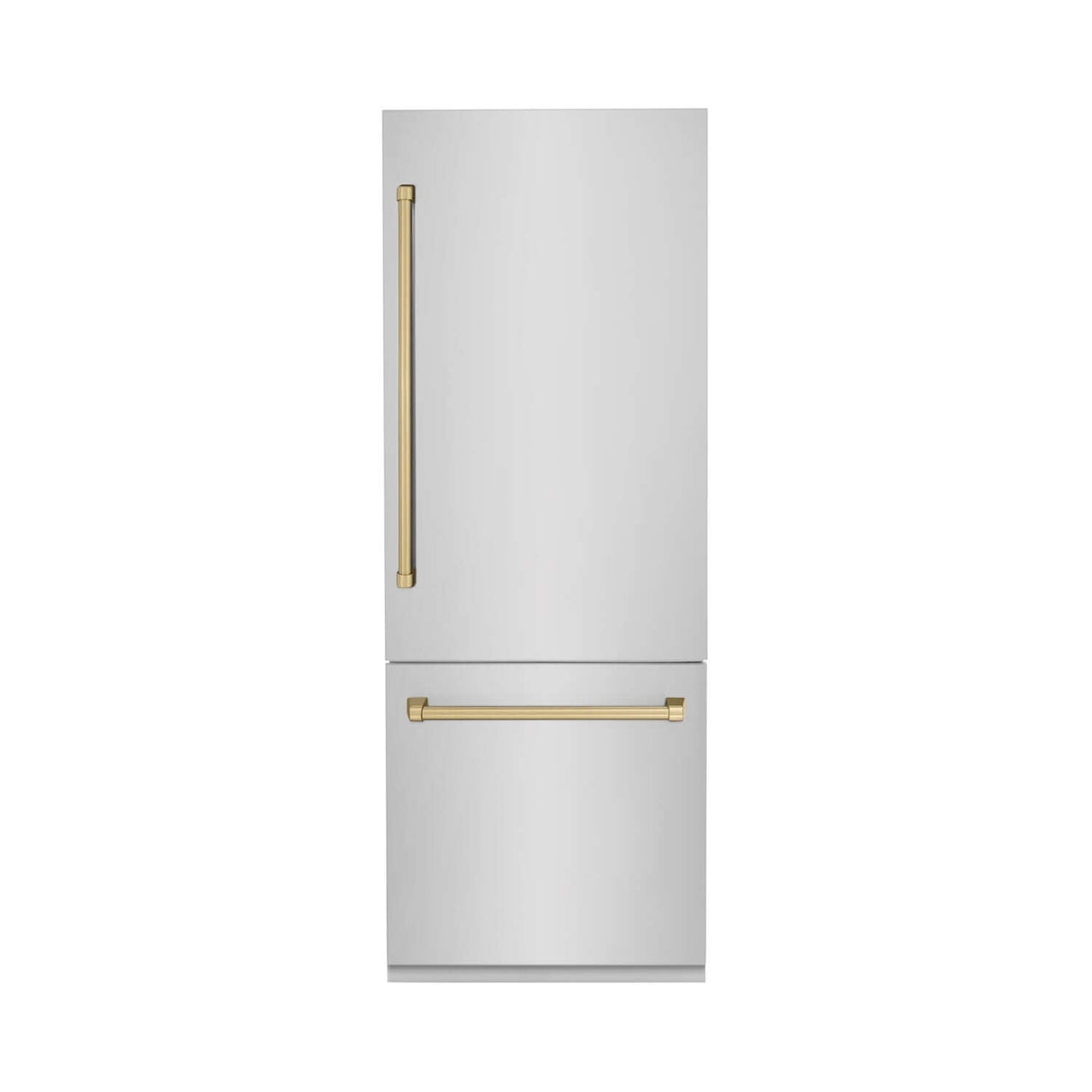 ZLINE 30 in. Autograph Edition 16.1 cu. ft. Built-in 2-Door Bottom Freezer Refrigerator with Internal Water and Ice Dispenser in Stainless Steel with Champagne Bronze Accents (RBIVZ-304-30-CB)